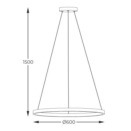 Zuma Line - LED pendel LED/32W/230V 3000/4000/6000K diameter 60 cm sort