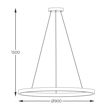 Zuma Line - LED pendel LED/40W/230V 3000/4000/6000K diameter 90 cm sort