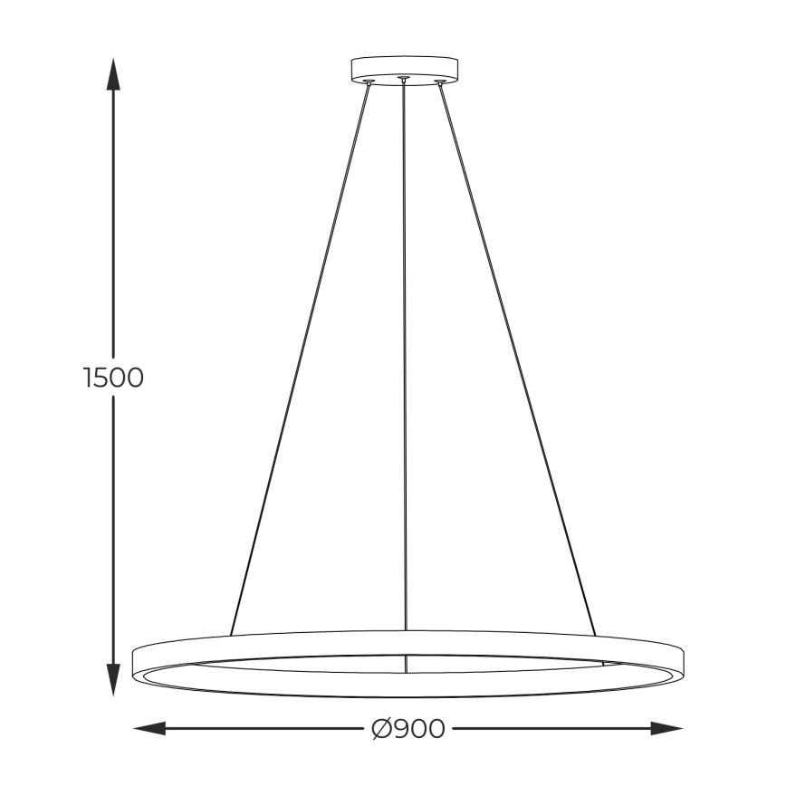 Zuma Line - LED pendel LED/40W/230V 3000/4000/6000K diameter 90 cm sort