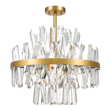 Zuma Line - Pendel i krystal 8xG9/28W/230V diameter 50 cm guldfarvet
