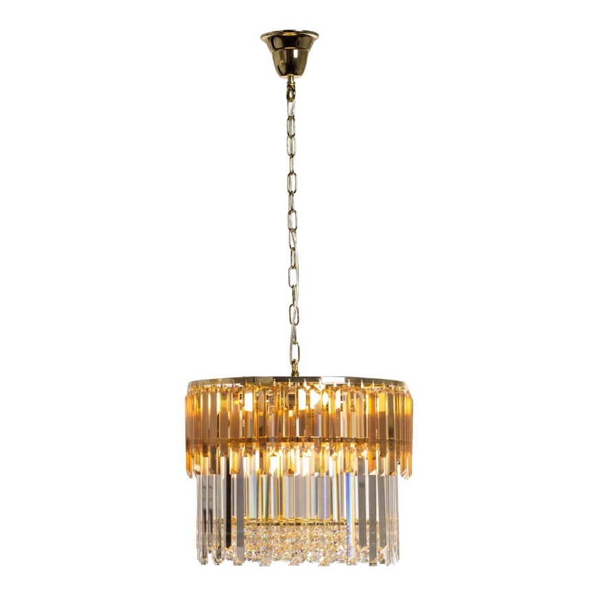 Zuma Line - Pendel med kædeophæng 8xE14/40W/230V diameter 40 cm guldfarvet