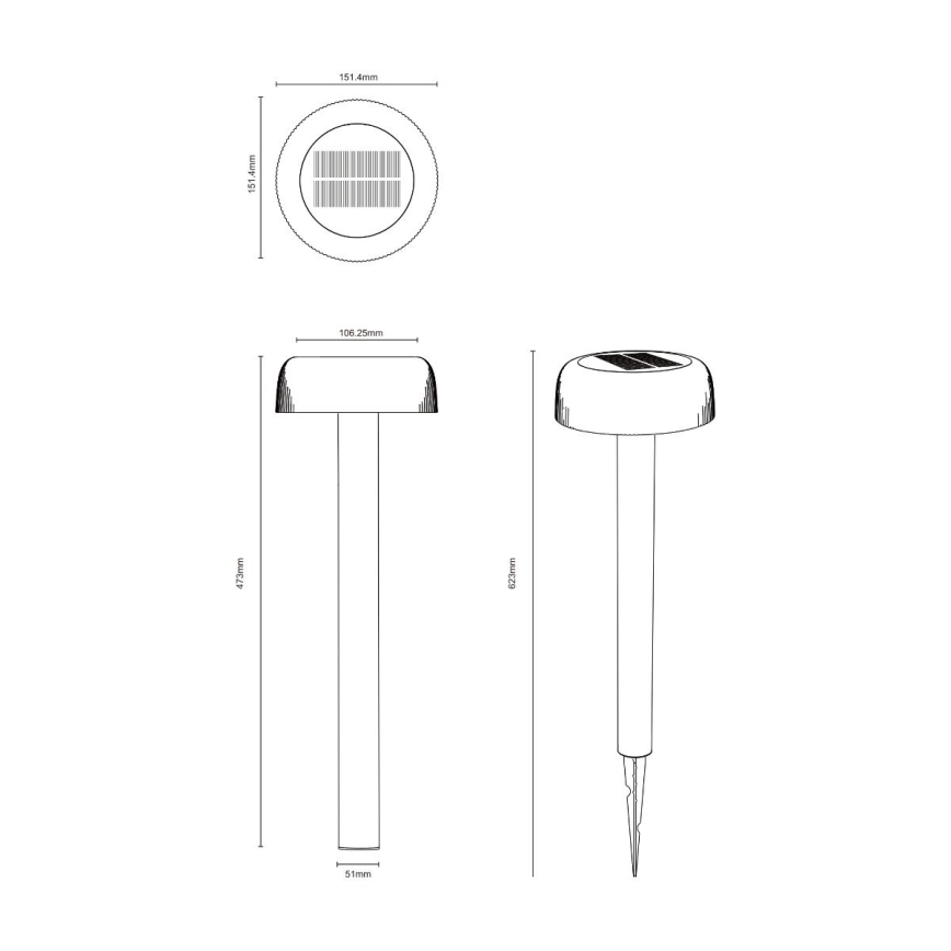 Zuma Line - LED solcellelampe LED/2,5W/2000 mAh IP44 sort