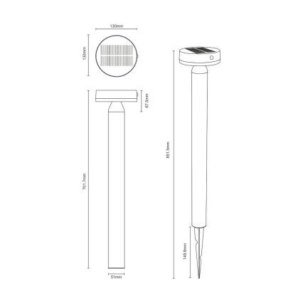 Zuma Line - LED solcellelampe med bevægelsessensor LED/4,5W/2000 mAh IP44 sort