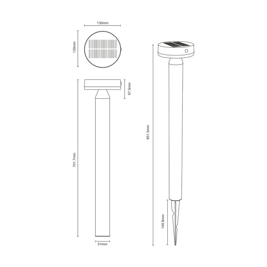 Zuma Line - LED solcellelampe med bevægelsessensor LED/4,5W/2000 mAh IP44 sort