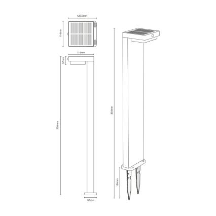 Zuma Line - LED solcellelampe med bevægelsessensor LED/4,5W/2000 mAh IP44 sort