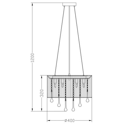 Zuma Line - Lysekrone 8xG9/40W/230V sort