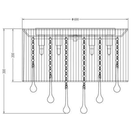 Zuma Line - Loftlampe 8xG9/40W/230V sort