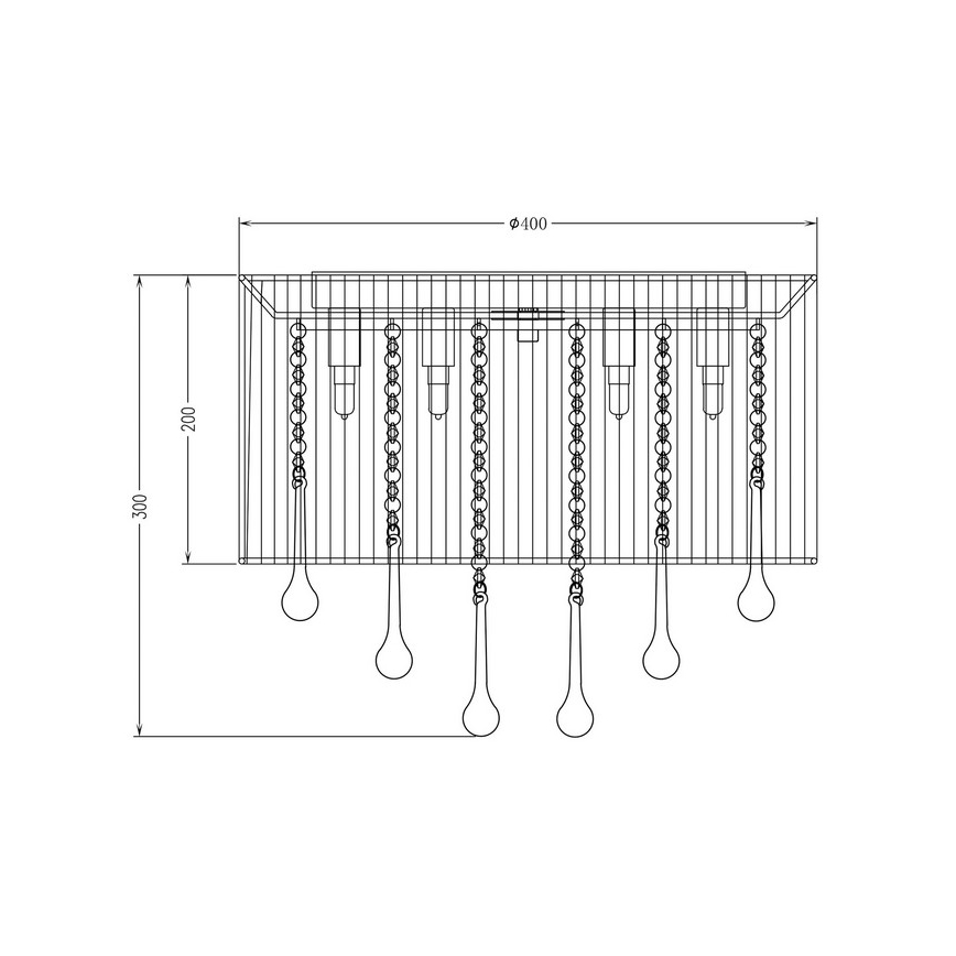 Zuma Line - Loftlampe 8xG9/40W/230V sort