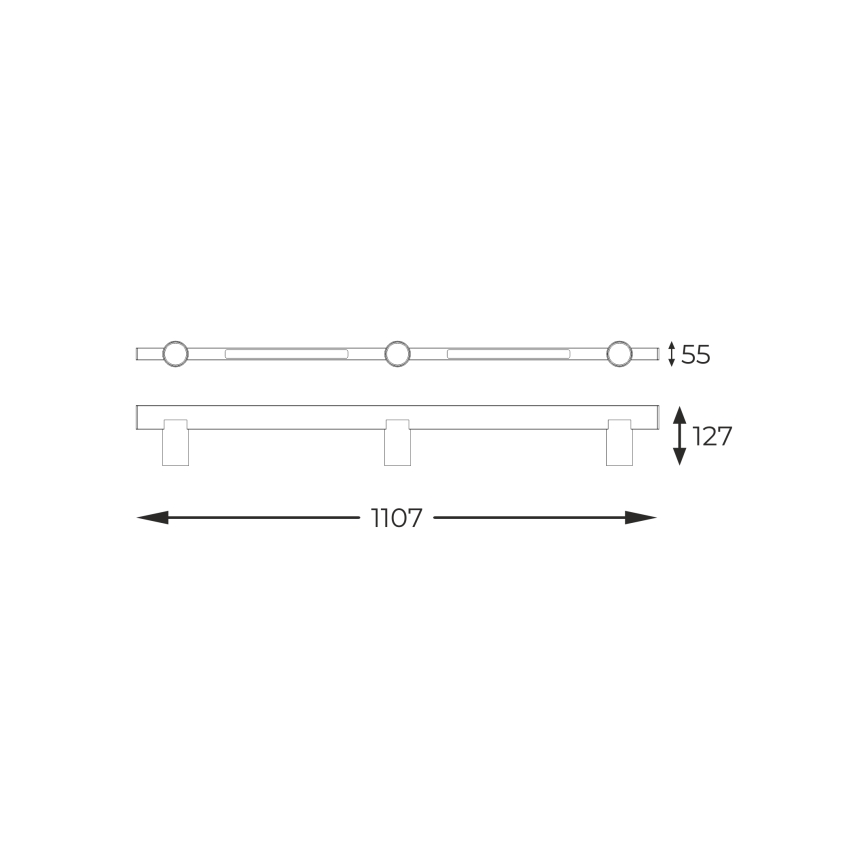 Zuma Line - LED vægspot 3xGU10/5W/230V + 2xLED/8W sort