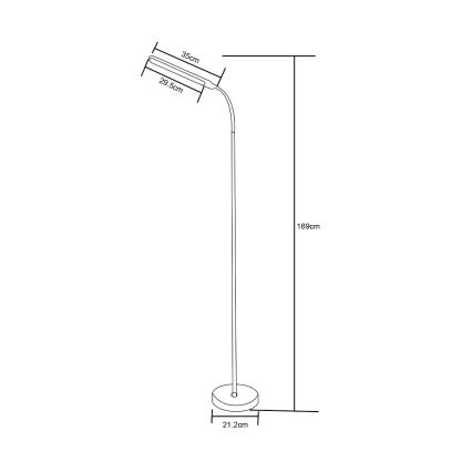 Zuma Line - LED Dæmpbar Gulvlampe LED/10W/230V 3000/4500/6500K hvid
