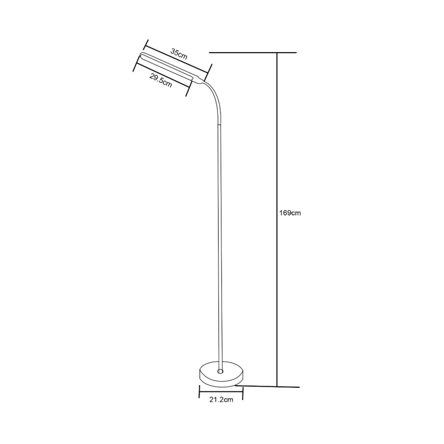Zuma Line - LED Dæmpbar Gulvlampe LED/10W/230V 3000/4500/6500K hvid