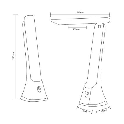 Zuma Line - LED bordlampe dæmpbar LED/5W/230V sort