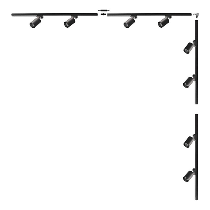 Zuma Line - Spotarmatur i skinnesystem 8xGU10/35W/230V sort