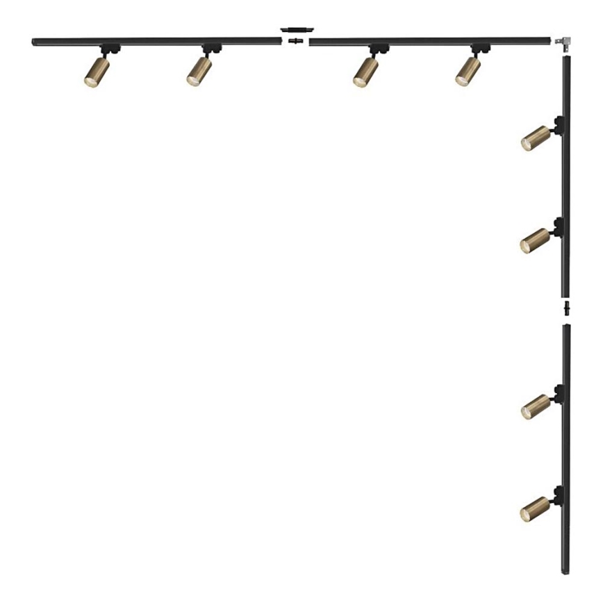 Zuma Line - Spotarmatur til skinnesystem 8xGU10/35W/230V sort/guld