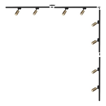 Zuma Line - Spotlys i skinsystem 8xGU10/35W/230V sort/guld