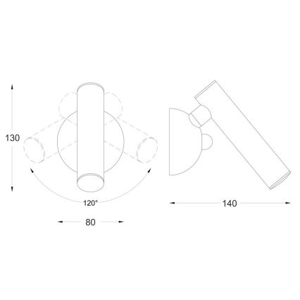 Zuma Line - LED Væglampe med spot LED/5W/230V