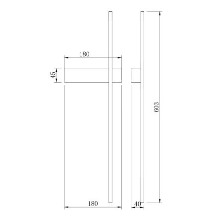 Zuma Line - LED-væglampe LED/8W/230V 3000/4000/6000K 60 cm sort