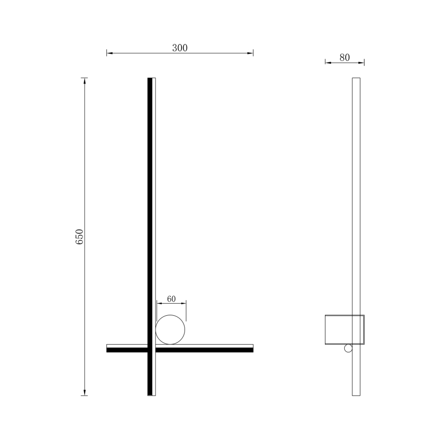 Zuma Line - LED væglampe LED/14W/230V sort