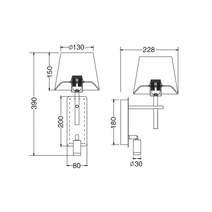 Zuma Line - LED væglampe 1xE27/40W/230V + LED/2,5W messing/hvid