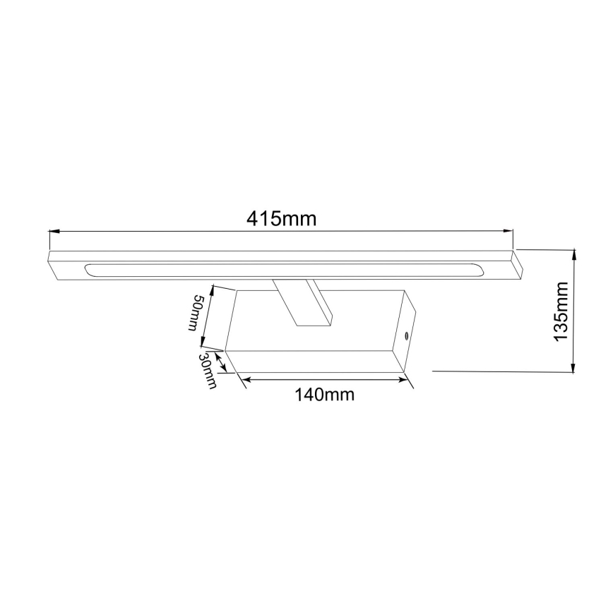 Zuma Line - LED spejllampe til badeværelse LED/12W/230V 41 cm IP44 sort