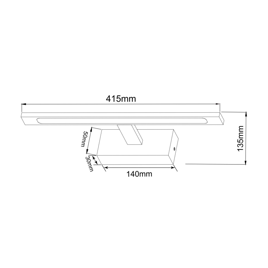 Zuma Line - LED spejllampe til badeværelse LED/12W/230V 41 cm IP44 skinnende krom