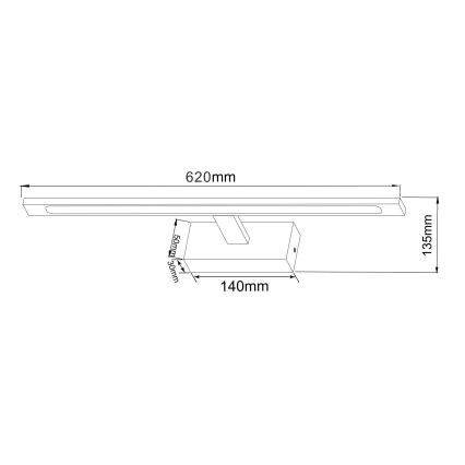 Zuma Line - LED spejllampe til badeværelse LED/20W/230V 62 cm IP44 skinnende krom
