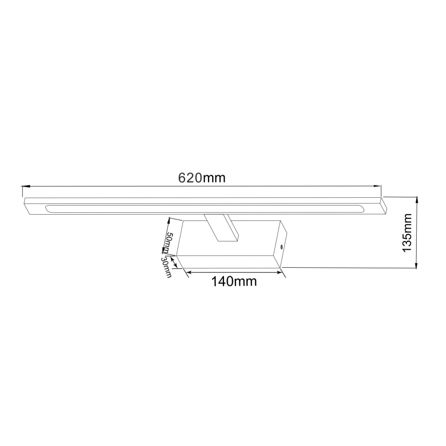 Zuma Line - LED spejllampe til badeværelse LED/20W/230V 62 cm IP44 guldfarvet